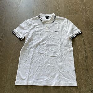 Hugo Boss white polo shirt-sleeve shirt